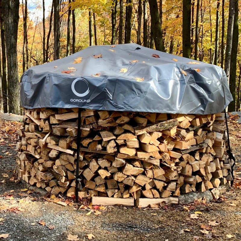 GoRound, Sturdy & Durable Wood Cover for Holz Hausen Wood Pile